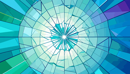 Abstract Shattered Glass Radial Pattern.