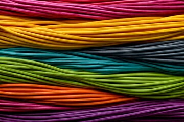 Rainbow colored licorice candy strings creating a cheerful and vibrant background