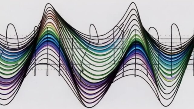 Abstrakte Darstellung von Wellenformen, die verschiedene Frequenzen symbolisieren