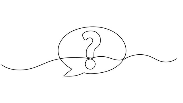 Question mark continuous one line drawing animated video, Continuous Thin Line Question Mark Drawing Animation, One Line Art Ask Symbol, Minimalist Query Sign, Simple Quiz Icon, Problem Concept.