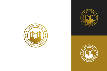 Real Estate Agency Badge Logo – Gold Emblem Design