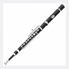Elegant black clarinet with silver keys offers a professional musical instrument visual for performance and practice themes