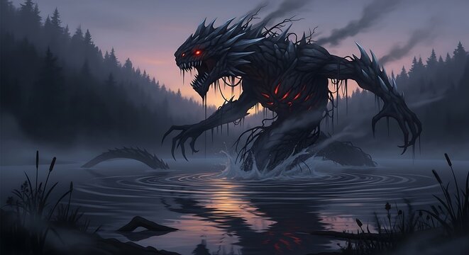 Dark Creature Swamp Sunrise.