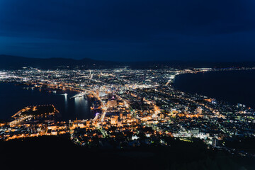 Obraz premium aerial view of the city of Hakodate