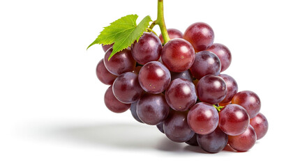 Fototapeta premium Fresh Ripe Red Grapes on White Background