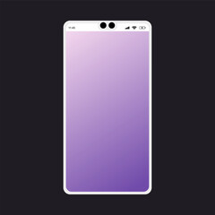 Smartphone vector mockup template. Blank screen copy space. Empty mobile phone screen.