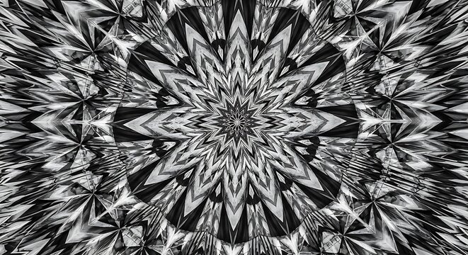 Abstract Black  White Mandala.