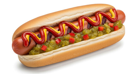 Delicious Grilled Hot Dog With Condiments and Toppings