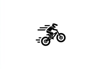 Silhouette of a person riding a motorcycle.