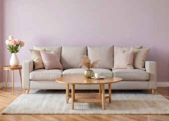 Cozy Living Room with Plush Sofa and Coffee Table