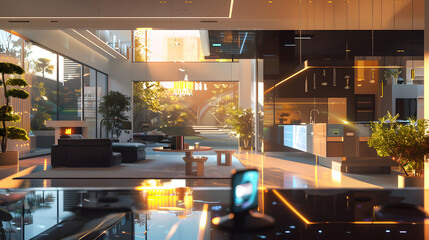 Fototapeta premium Modern Luxurious Interior Design with Bright Natural Light