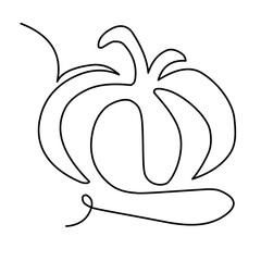 Line sketch of Halloween pumpkin