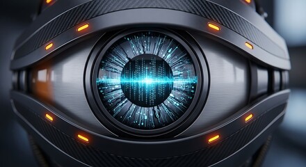 Robotic Eye Digital Data Scan.