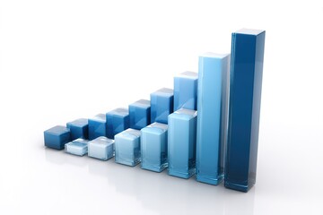 Growth analysis represented by blue bars in ascending order showcasing increasing values and data trends