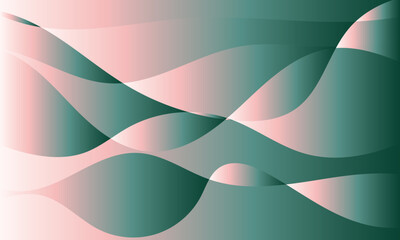 Abstract flowing waves of pink and teal gradient background