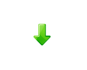 Green down arrow icon isolated on transparent background green arrow icon