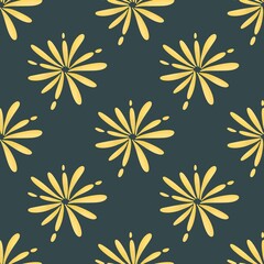 Fireworks doodle pattern background. firework seamless pattern in night. Hand-drawn seamless fireworks with festive doodle style for party decoration, celebration, winner, new year party.