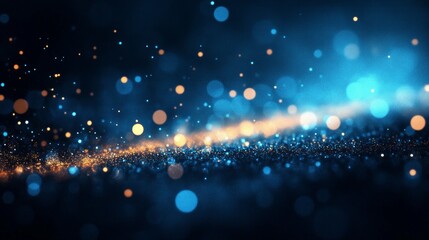 An abstract background with glitter and blurred lights creates a festive atmosphere and is suitable for designing invitations, banners, and event advertisements.