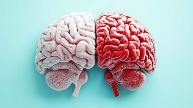 Understanding the differences: healthy brain vs. effects of hemorrhagic stroke.