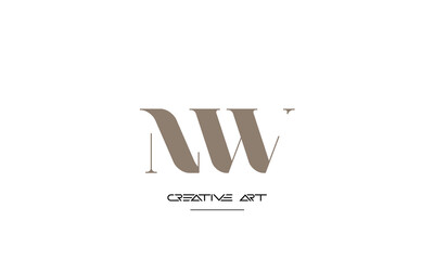 NW, WN, N, W abstract letters logo monogram
