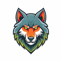 Obraz premium Angry wolf head mascot vector illustration