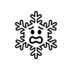 Obraz premium character emotion snowflake fear vector on white background Vector icon character with emotion