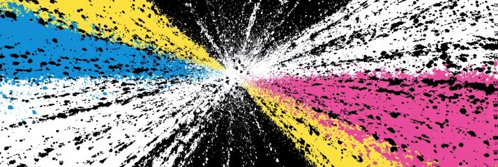 Fototapeta premium Colorful Explosion of Paint Splashes Creating Abstract Art in a Bright and Vibrant Style