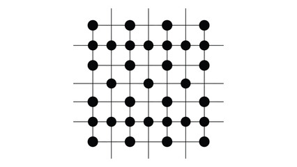 Grid pattern with dots isolated on white background