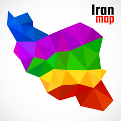 Iran map in geometric polygonal style. Iran map of isolated on white background. Vector Illustration