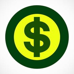 Symbol dollar. Usd currency symbol. Vector illustration