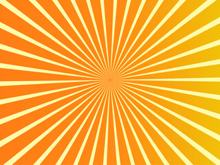 Fototapeta premium Yellow banner with Sun rays, yellow lines background. Vector illustration
