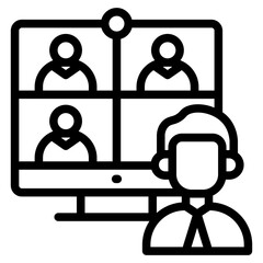 Virtual mentoring icon vector illustration