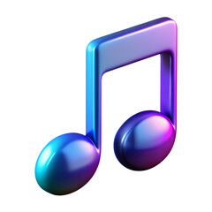 Music Note 3d render isolated on transparent background – 3d render illustration
