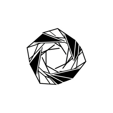 Abstract geometric black and white design.