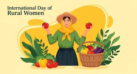 International day of rural women celebrating agriculture and empowered women farmers worldwide