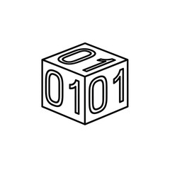 Binary Cube Block Digital Data Code.