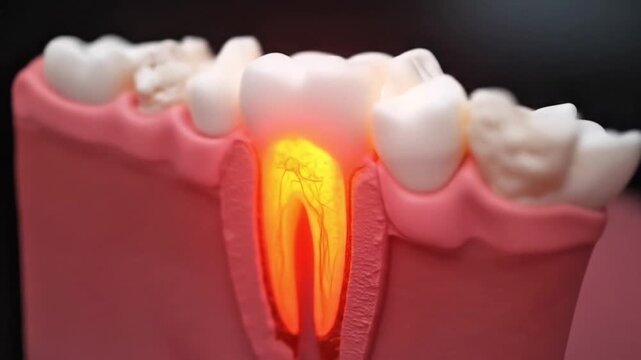 Toothache and inflammation in the mouth causing pain and discomfort dental care illustration