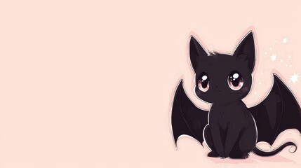 Kawaii Bat Illustration for Halloween 