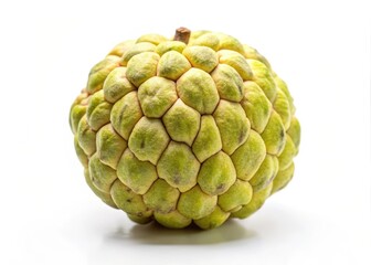 Fototapeta premium Custard-apple fruit on white background with subtle texture and soft focus