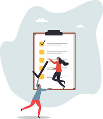 Finishing todo list, work checklist or accomplishment, project management, teamwork to get work done, complete plan.about a man and his life.