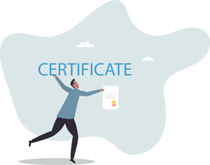 Certificate on taking course, award for excellent work or diploma document, license stamp or education certified guarantee .about a man and his life.