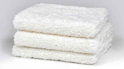 Clean towel still life, 85mm lens at f4, focus on top crease with smooth background separation and bright clarity