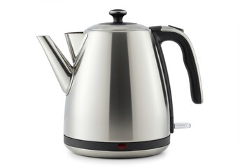 Fototapeta premium Sleek, modern stainless steel electric kettle with a stylish design.