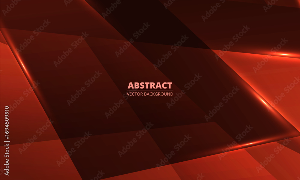 Wall mural dark red abstract background with geometric dynamic glowing diagonal lines. vector abstract backgrou