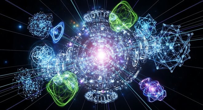 Abstract Data Sphere with Network Glow.