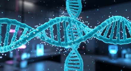 DNA Helix with Lab Background.