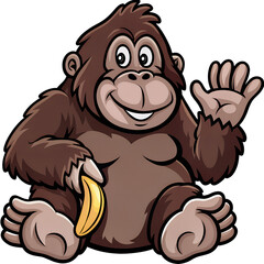 A cartoon gorilla