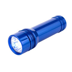 Electric LED torch flashlight isolated on white or transparent background