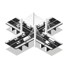 Elevated Highway Interchange Bridge Structure.