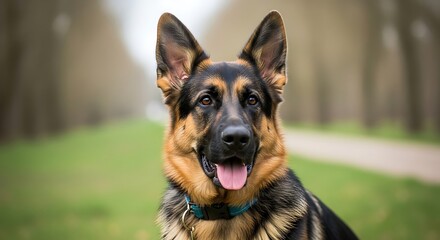German Shepherd Dog Park Portrait.